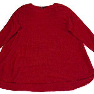 Women's Pullover Sweater  1X NWT Red knit top (INC International Concepts)
